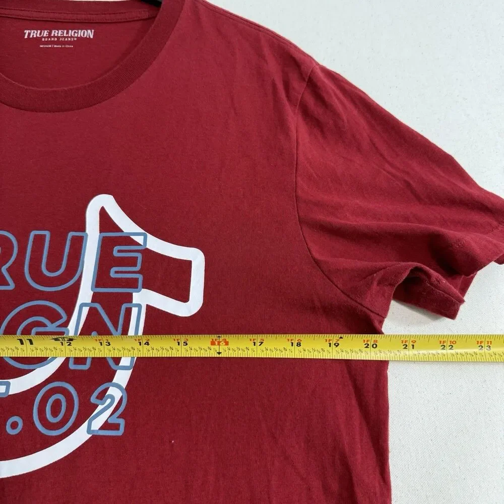 True Religion T Shirt Men Medium Red Shirt Mens